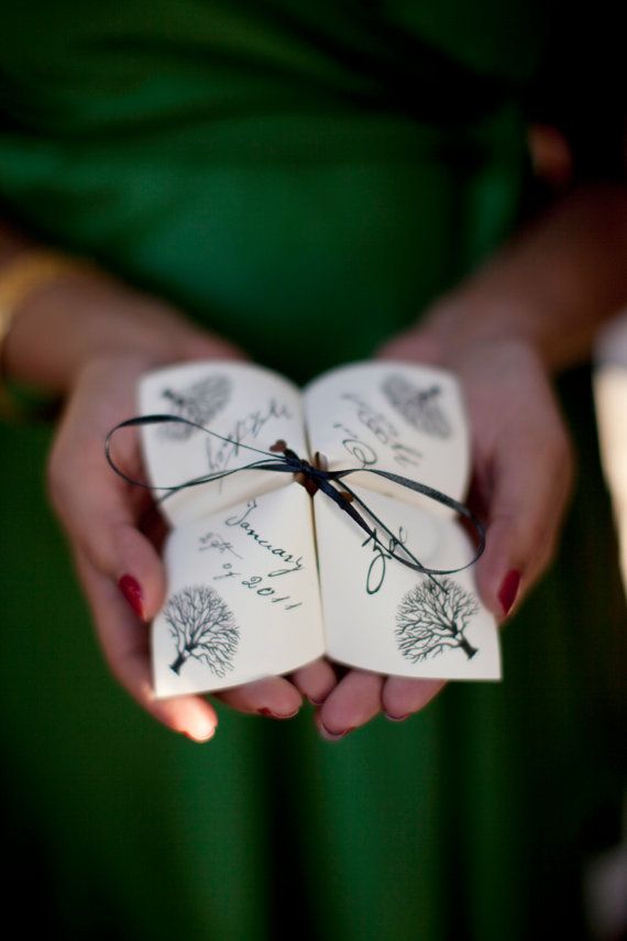 Mariage - Folded Color Printed Cootie Catcher Wedding Programs