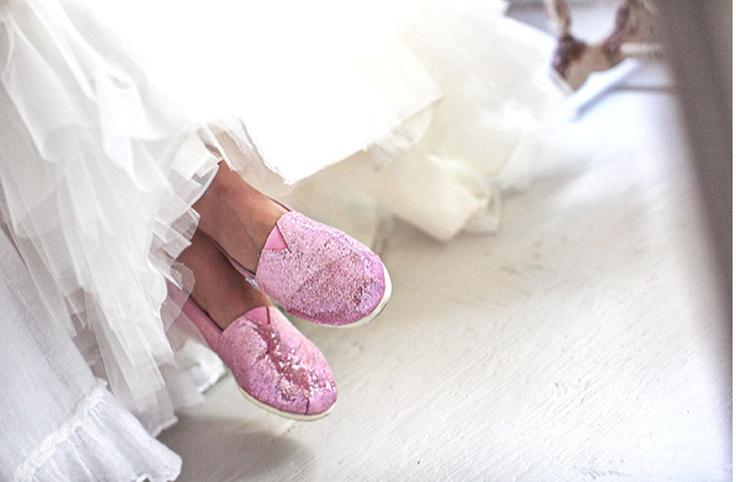 Hochzeit - Pink Toms Wedding Shoes :) 
