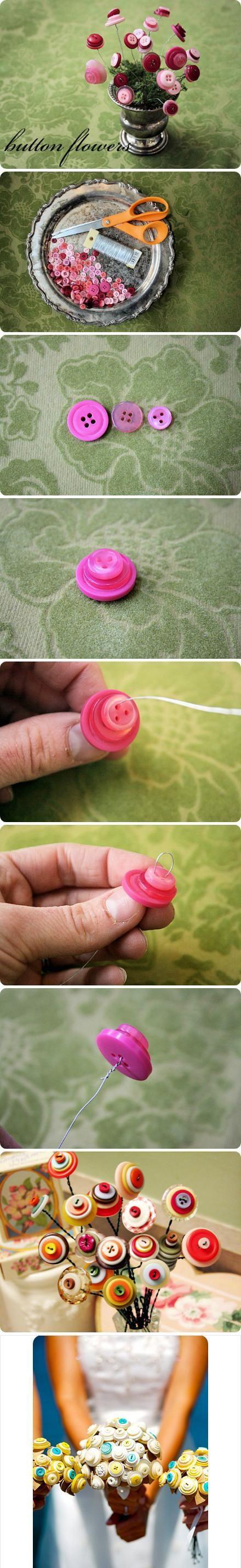 Mariage - Button Flowers 