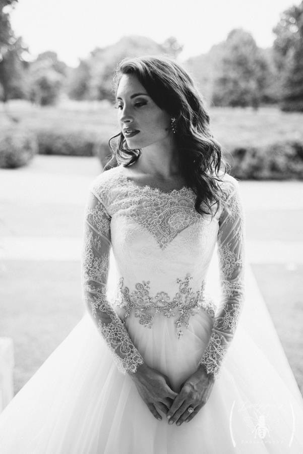 زفاف - الدانتيل الأكمام فستان الزفاف