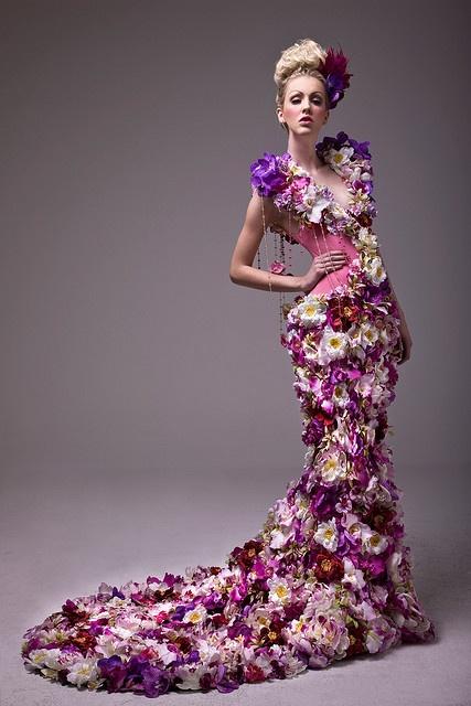 Wedding - A unique real floral wedding dress