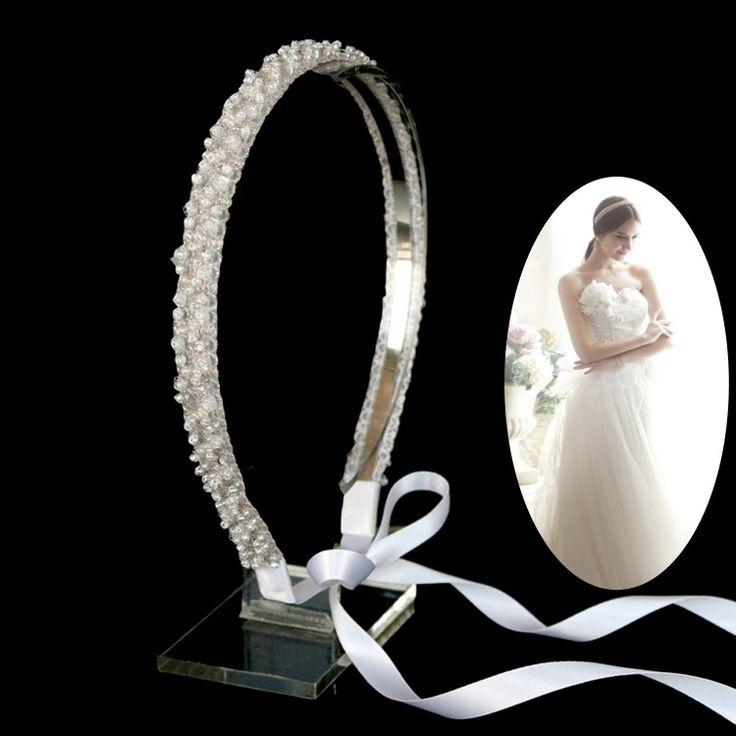 Wedding - Bright Beads Headband Wedding Bridal Ribbon Headband Hair Accessory