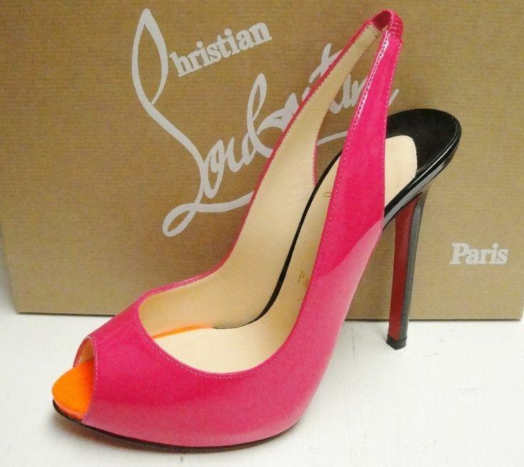 Mariage - Christian Louboutin FLO SLING 120 brevets Colorblock Pompes Slingbacks Chaussures 36,5
