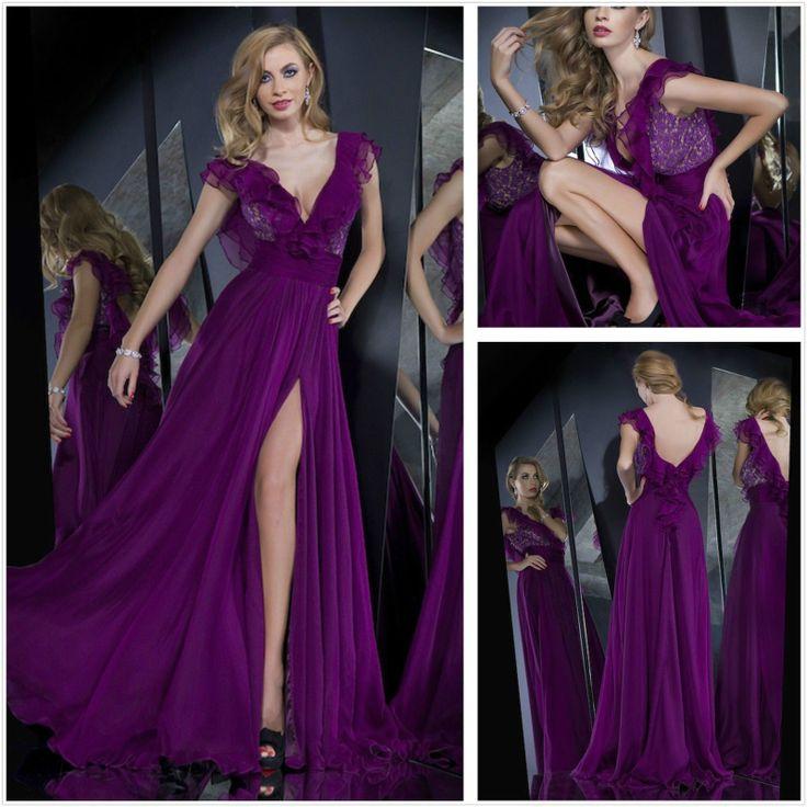 Wedding - Gorgeous purple chiffon gown to make you look stunning