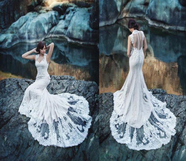 Wedding - White wedding dress with heavy lace work