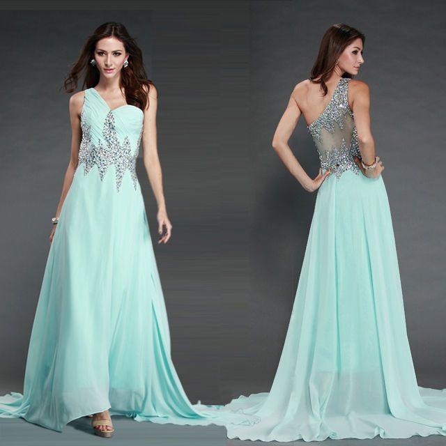 Wedding - Women Chiffon Wedding Bridesmaid Dresses Formal Party Ballgown Long Prom Dresses