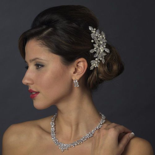 Mariage - NWT Vintage Style diamant blanc perle et strass Peigne nuptiale pour le mariage