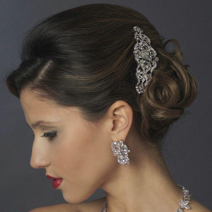 Hochzeit - NWT Antik Silber Vintage Look Strass Diamante Brauthochzeits-Comb 9994