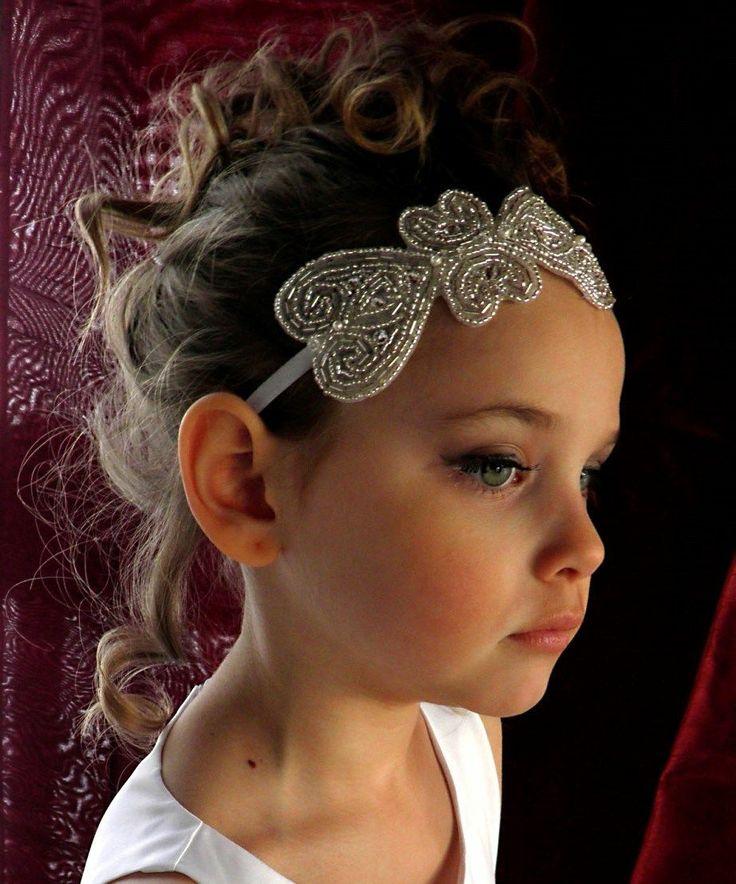 زفاف - فتاة صغيرة طفلة زهرة العصابة بسط الشعر الفرقة بالتواصل