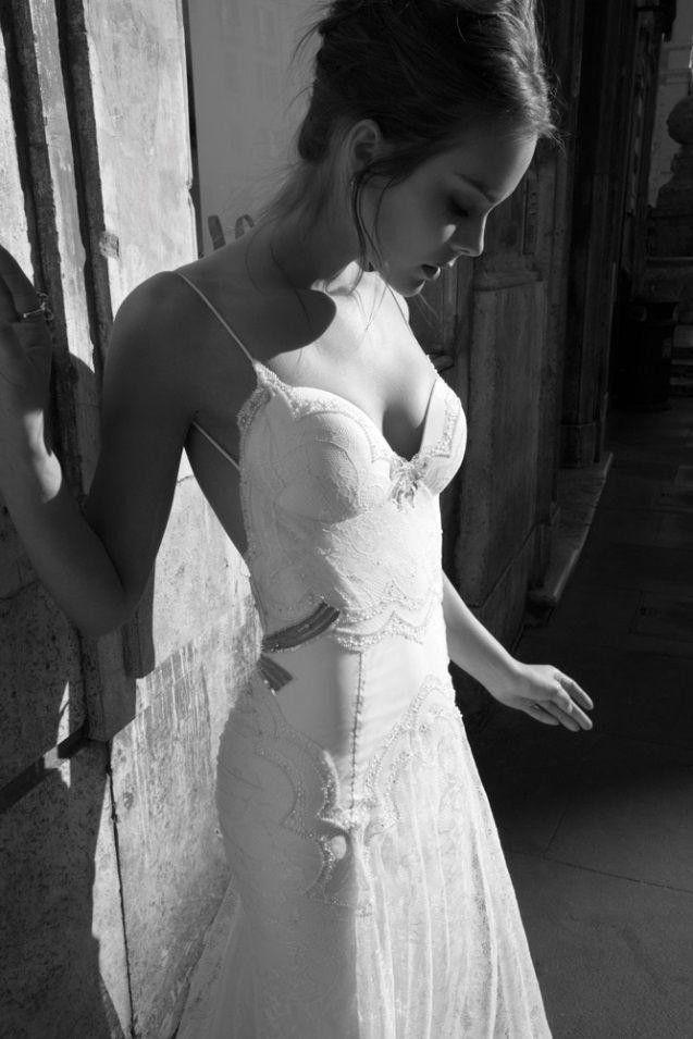 زفاف - أنيقة الحجم جديد الأبيض فساتين الزفاف مخصص حورية البحر الزفاف أثواب الرباط 2014