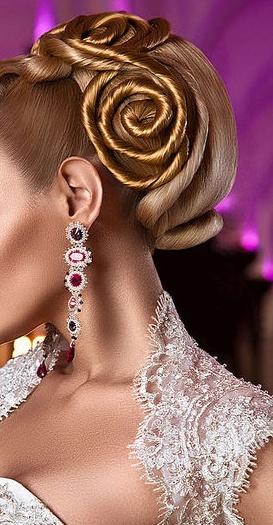 Wedding - A glamorous hairstyle with Beaded Earrings