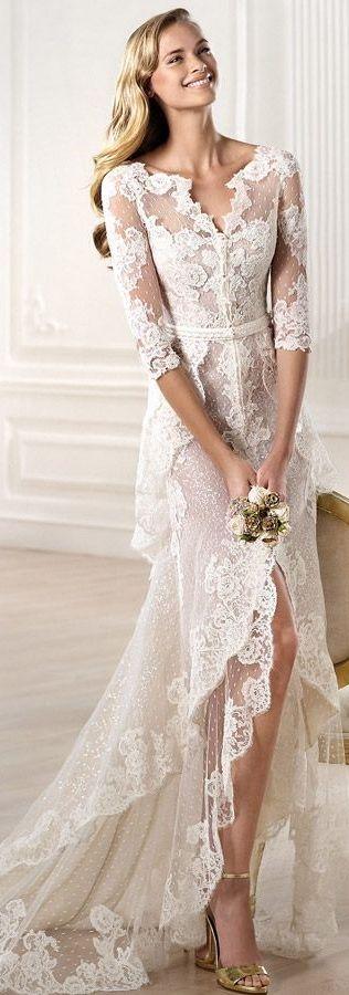Wedding - A beautiful gown with the slit in the front.