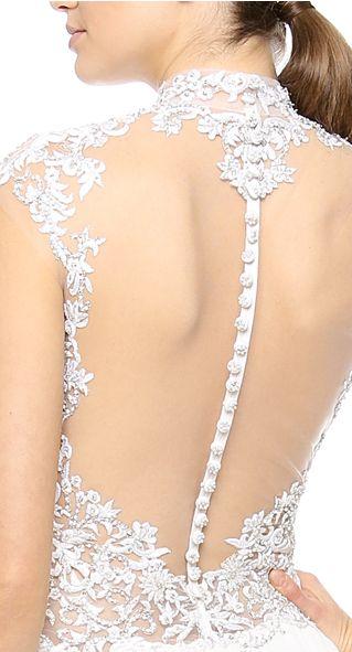 Wedding - Stunning white wedding dress with floral laces