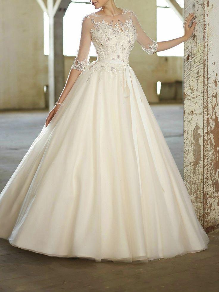 Hochzeit - Neu Weiß / Elfenbein Hochzeitskleid Benutzerdefinierte Größe 2-4-6-8-10-12-14-16-18-20-22 2014