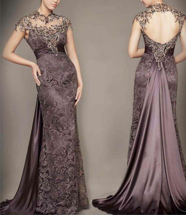 Wedding - Sexy Lace Long Open Back Prom Dresses Party Pageant Formal Evening Gown New 2014