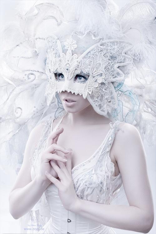 Wedding - Wedding white-colored masquerade mask to hide your face.