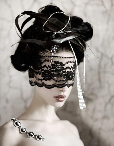Wedding - Black Lace Mask   