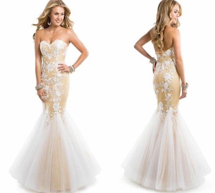 Wedding - New Romantic Applique Prom Dresses Long Tulle Party Evening Formal Pageant Gowns