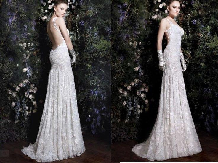 Hochzeit - New Sexy Rückenfrei 2014 Lace Hochzeitskleid Brautkleider Benutzerdefinierte Größe 4-20