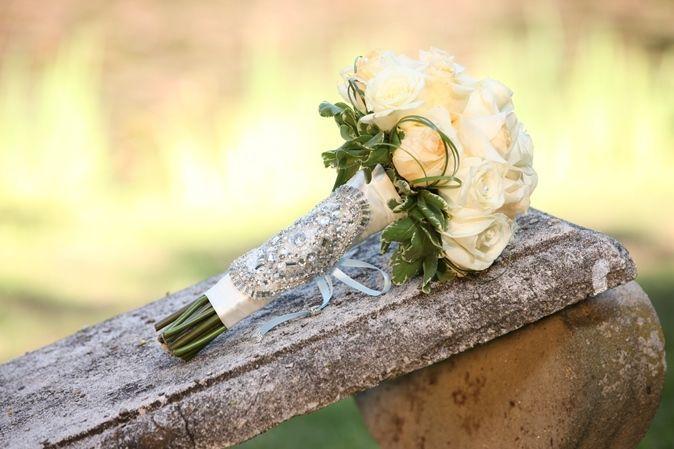 Mariage - Fleurs de mariage Bouquet de mariée bijoux en perles Embellissement Wrap Jeweled Bouquet