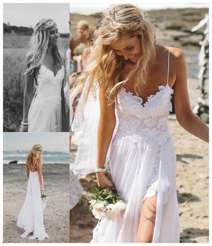 Wedding - A beautiful line beach wedding dress