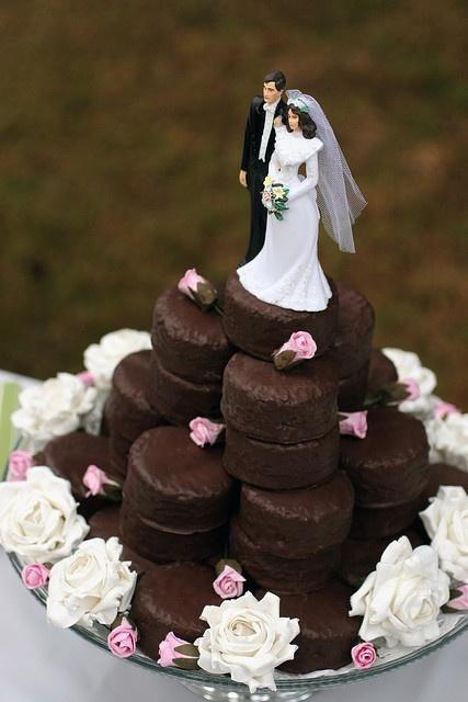Wedding - cupcakes made into a wedding cakes