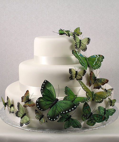 Wedding - Colorful butterfly Wedding Cake