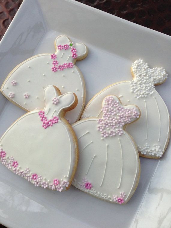 Wedding - Decorated Cookie - Wedding Dress Cookie Favor