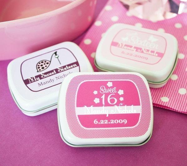 Wedding - Details About 24 Personalized Sweet 16 Mint Tins Favor Boxes Favors