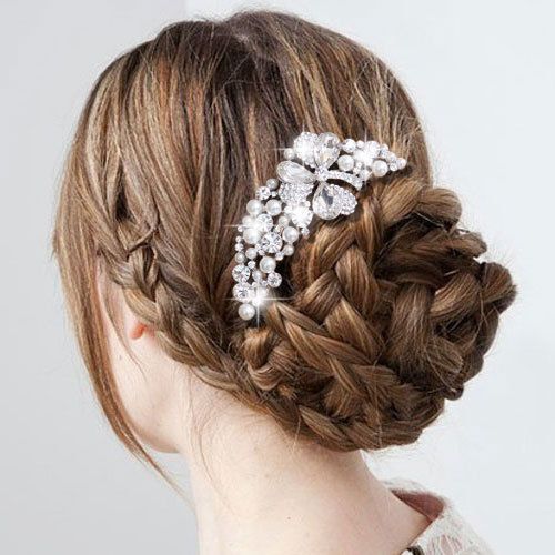 Hochzeit - Hochzeits Schmetterlings-Blumen-Perlen-Art-Deco-Haar-Kamm Strass Crystal Clear