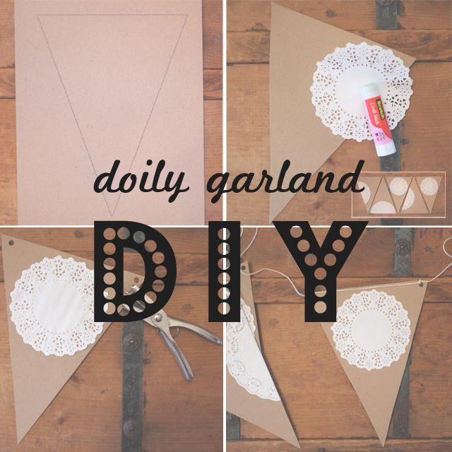 Hochzeit - DIY Deckchen Garland