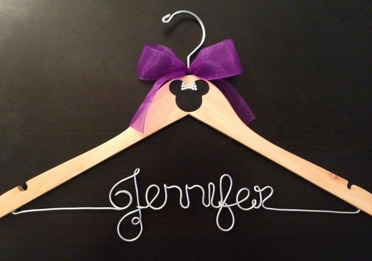 Wedding - Disney Wedding Hanger / Bridal Party Hangers / Mickey & Minnie Wedding / Personalized Hanger Gift / Wedding Hanger / Bridal Party Gift