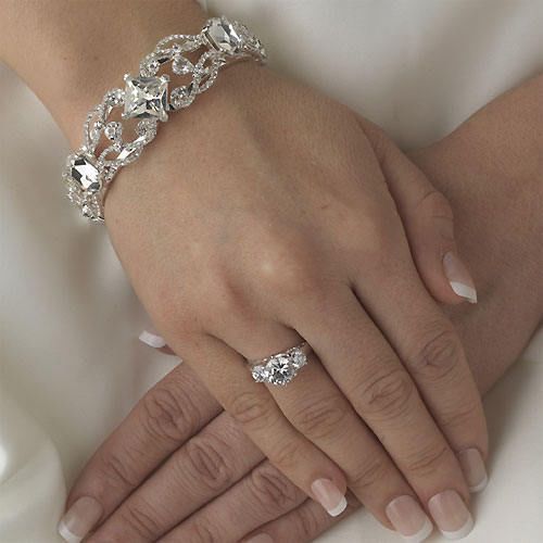 Свадьба - СЗТ новые серебро, горный хрусталь, свадебные пром браслет