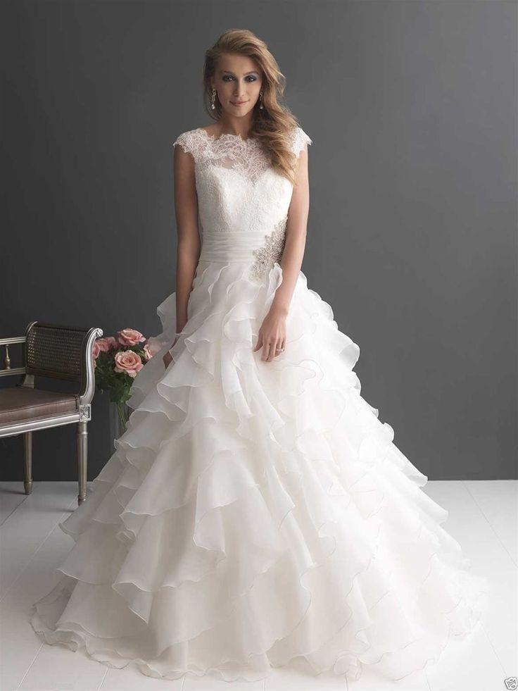 زفاف - White/Ivory Wedding Dresses Bridal Gown Custom Size 2 4 6 8 10 12 14 16 18 20 24