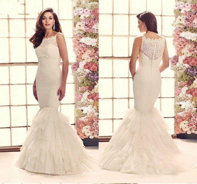 Свадьба - White/Ivory Lace Wedding Dress Bridal Gown Pluz Size 2 4 6 8 10 12 14 16 18