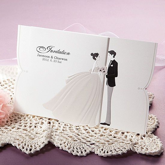 Свадьба - 100Kits Lovely Couple Wedding Invitations Cards   Envelopes   Seals / GA9070