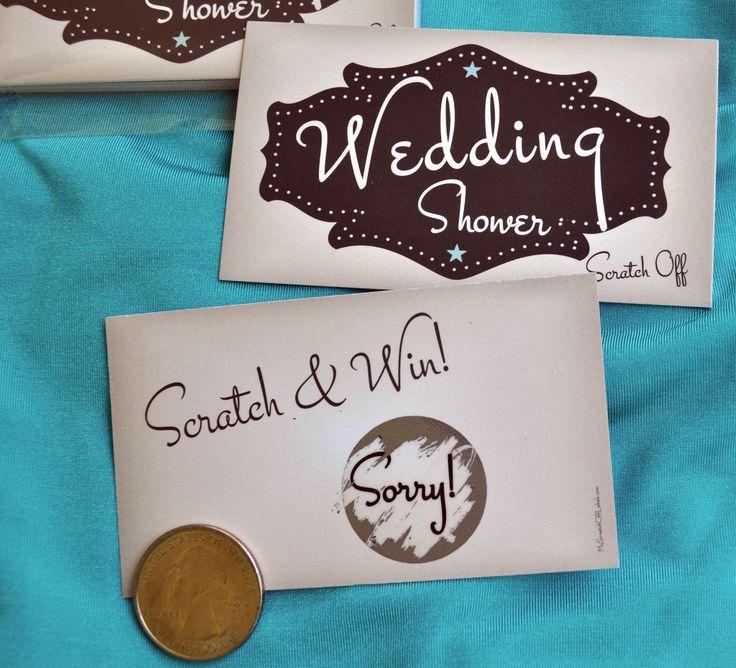 Wedding - Vintage Wedding Shower Bridal Party Scratch Off Game Card Tickets Favors 2 Sided