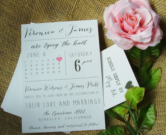 زفاف - Printable Wedding Invitation Suite, Calendar Marks the spot - New