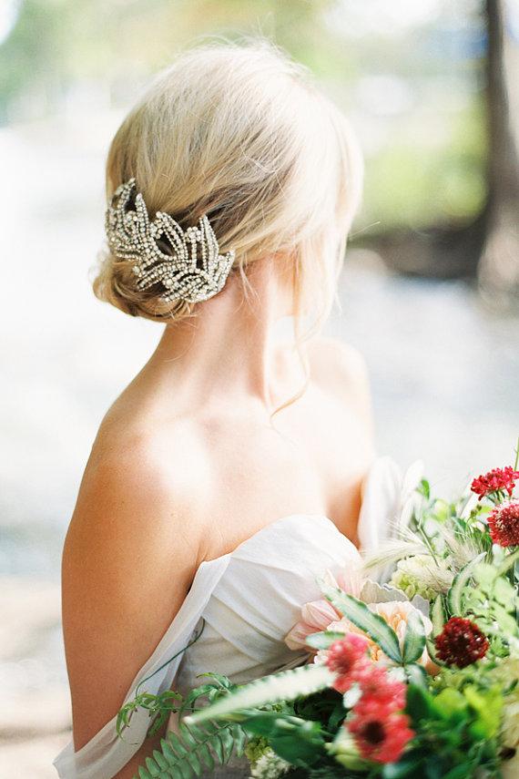 Mariage - Maris Swarovski Crystal Headband  Silver Bridal Headpiece  Wedding - New