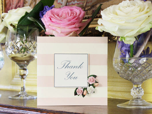 Wedding - Candy Rose Thanks You Card Vintage Invitation - New