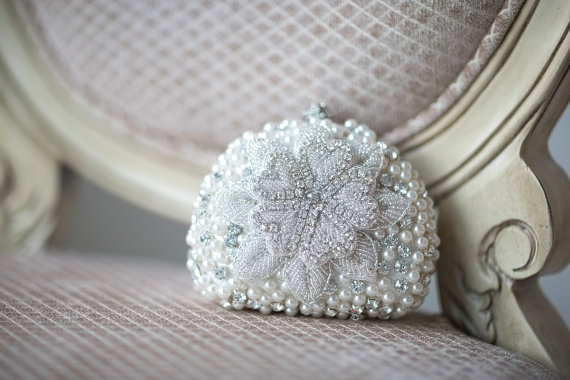 Свадьба - Wedding Purse, Bridal Clutch, Beaded Wedding Handbag - New
