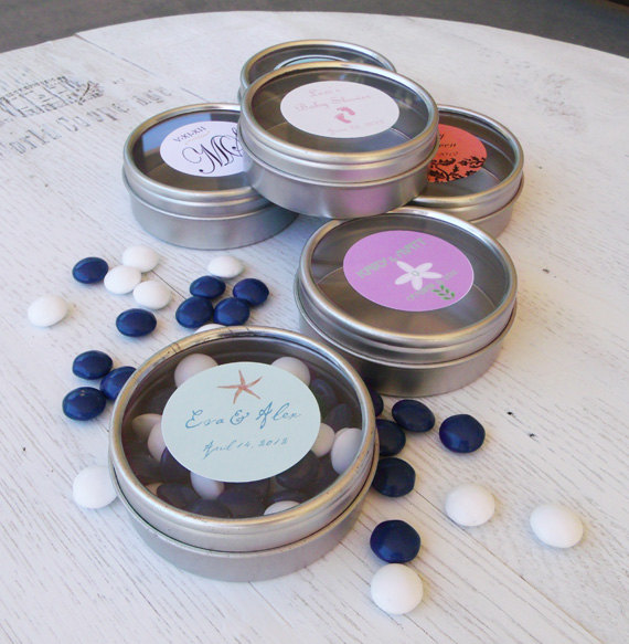 Wedding - Personalized Candy Tin Wedding Favor - New