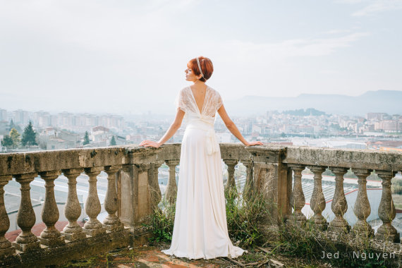 زفاف - Romantic wedding dress, ivory lace dress, bridal gown, white lace gown, Marriage, Ceremony, Infinity Lace dresses, Lace maxi dress, wedding - New