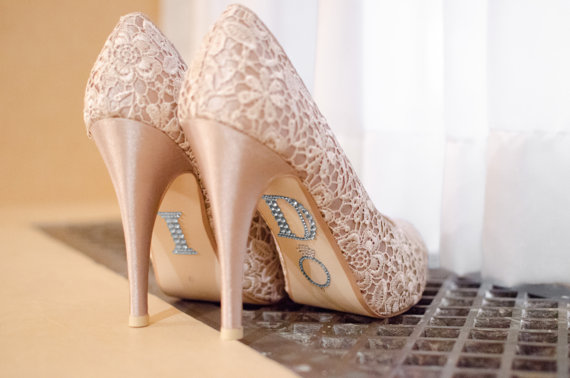 Свадьба - SILVER "I Do" Stickers for Wedding Shoes - New