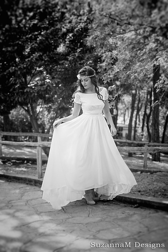 Wedding - Ivory 50s Wedding Dress Full Skirt Bridal Dress Original 50s Style Bridal Dress Tea Length Dress - Handmade by SuzannaM Designs - New