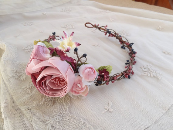 Свадьба - flower crown headband -  floral circlet