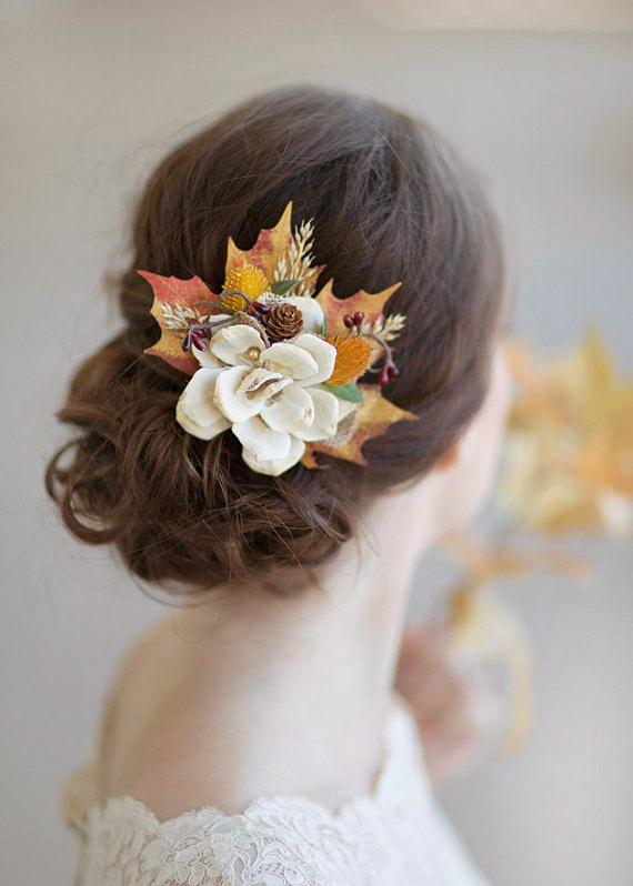 Hochzeit - rustic bridal hairpiece