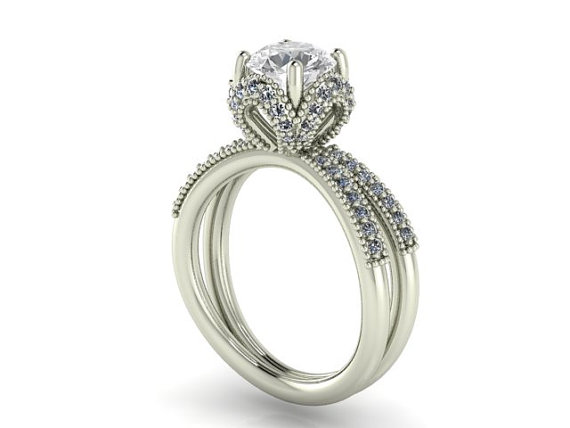 Свадьба - Wedding and Engagement ring -  Bridal Solitaire Diamond Ring