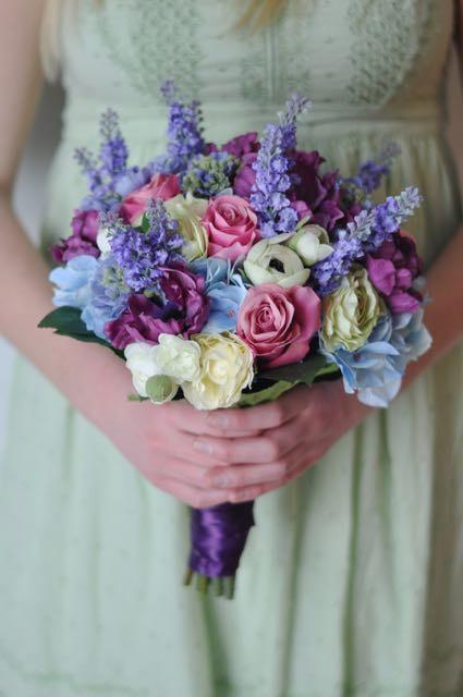 Свадьба - Wedding Flowers, Wedding Bouquet made with Radiant Orchid Tulips, Orchids and Anemones wrapped in Plum Ribbon by Holly's Wedding Flowers. - New