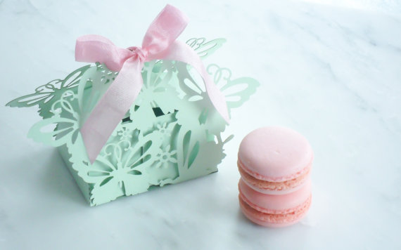 Mariage - Wedding Favors Macaron Box Butterfly